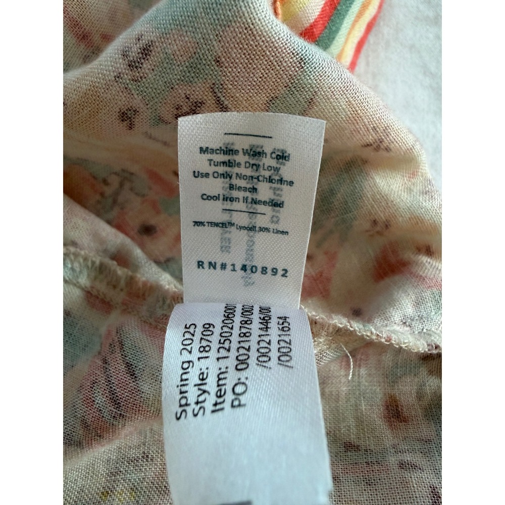 Marine Layer Selene Maxi Dress M Superbloom Floral Tencel Linen Smocked Boho - Picture 9 of 12